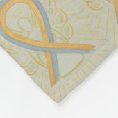 小児脳がん認識度リボン毛布 フリースブランケット (角)