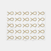 小児脳がん認識度リボン毛布 フリースブランケット (正面(横))