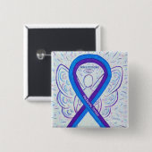 小児脳卒中認識度リボンエンジェルピン 缶バッジ (正面&裏面)