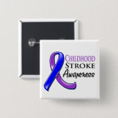 小児脳卒中認識度リボン 缶バッジ (正面&裏面)