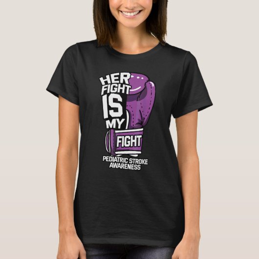 小児脳卒中認識度出血性虚血Pu Tシャツ (正面)