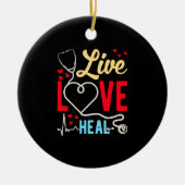 小児誇りを持ったナースかわいい医療助手 セラミックオーナメント (正面)