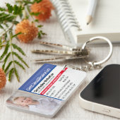 小児ID識別緊急アレルギー写真 キーホルダー (正面右)