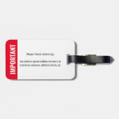 小児ID識別緊急アレルギー写真 ラゲッジタグ (裏面横)