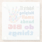 小児OT救済の小手が大きなことをする ガラスコースター (裏面)