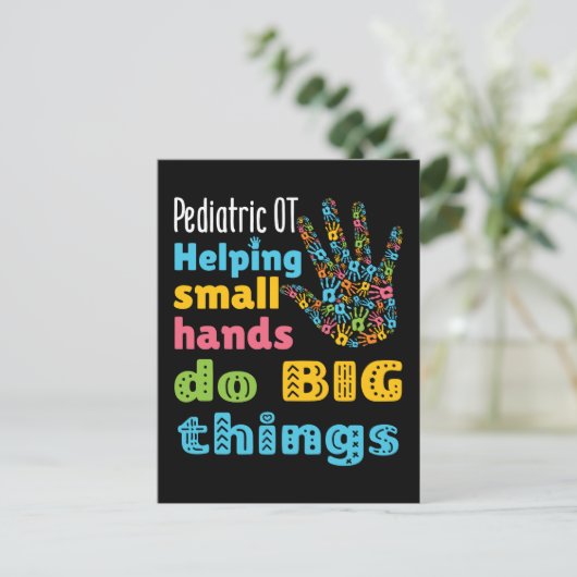 小児OT救済の小手が大きなことをする ポストカード (スタンド正面)