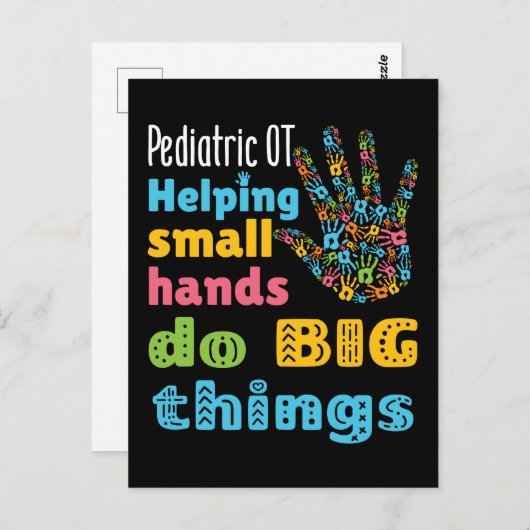 小児OT救済の小手が大きなことをする ポストカード (正面/裏面)