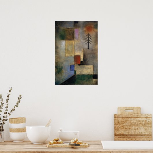 小写真のモミの木by Paul Klee ポスター (キッチン)