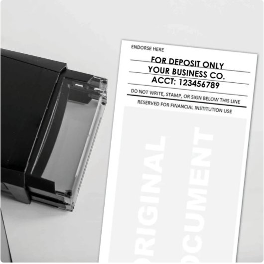 小切手による裏書き印カスタム – ビジネスタンプチェック セルフインキングスタンプ