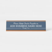 小切手の支払先 – 会社名Navy デスクネームプレート (正面)