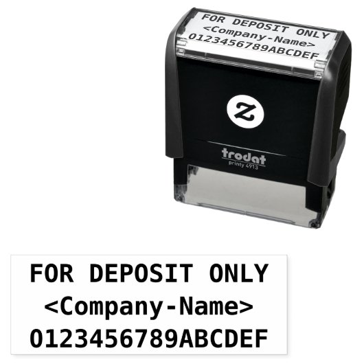 小切手の裏書き+名前をカスタムするゴム印 セルフインキングスタンプ