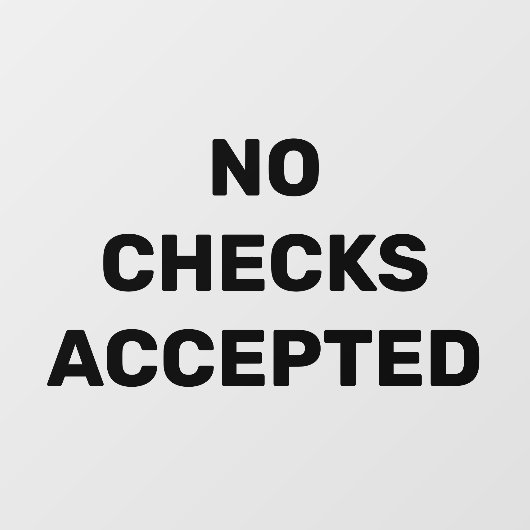 小切手は受け付けません 店舗のお知らせ ウィンドウサイン (シート)