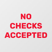 小切手は受け付けません 店舗のお知らせ ウィンドウサイン (シート)