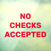 小切手は受け付けません 店舗のお知らせ ウィンドウサイン (シート3)