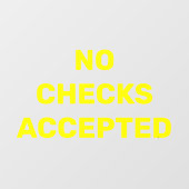 小切手は受け付けません 店舗のお知らせ ウィンドウサイン (シート)