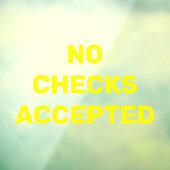 小切手は受け付けません 店舗のお知らせ ウィンドウサイン (シート3)