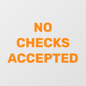 小切手は受け取りません 店舗のお知らせ ウィンドウサイン (シート)