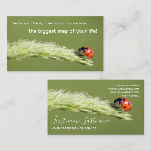 小前向きやる気を起こさせる引用文 名刺 (正面/裏面)