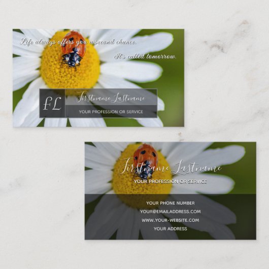 小前向きやる気を起こさせる引用文 名刺 (正面/裏面)