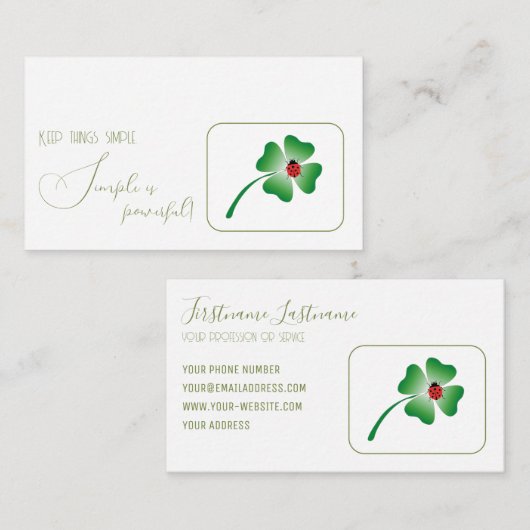 小前向きやる気を起こさせる引用文 名刺 (正面/裏面)