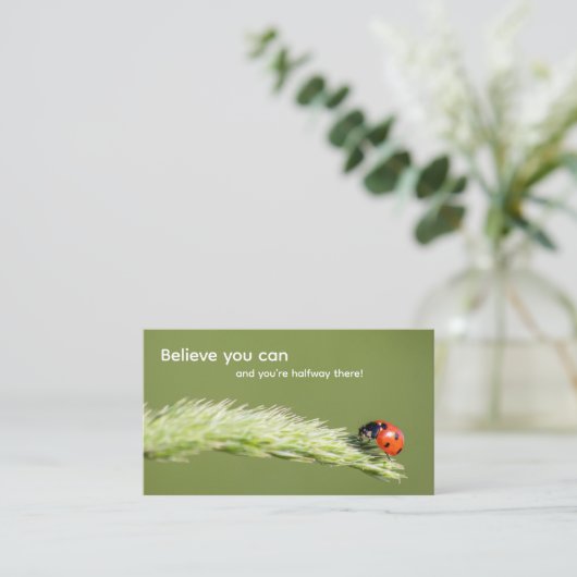 小前向きやる気を起こさせる引用文 名刺 (スタンド正面)