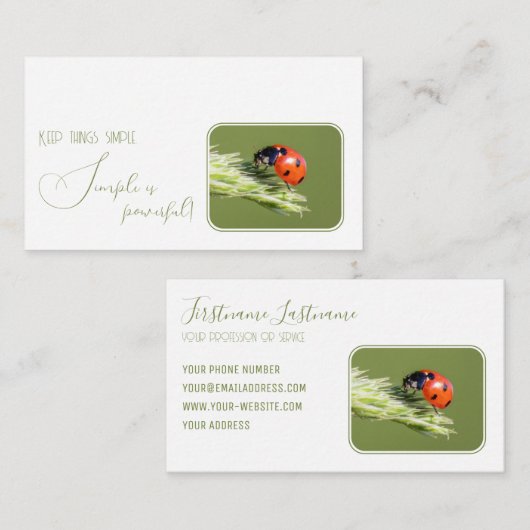 小前向きやる気を起こさせる引用文 名刺 (正面/裏面)