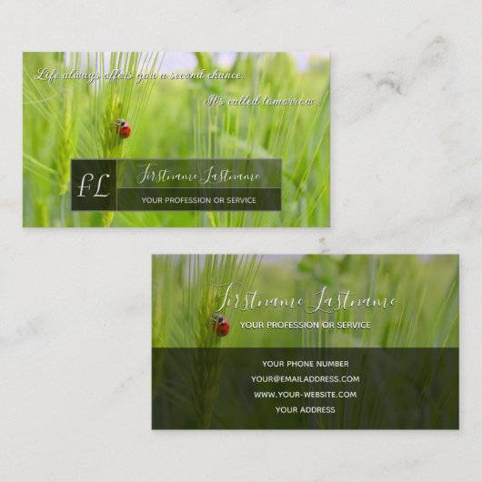 小前向きやる気を起こさせる引用文 名刺 (正面/裏面)