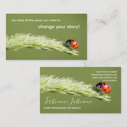 小前向きやる気を起こさせる引用文 名刺 (正面/裏面)