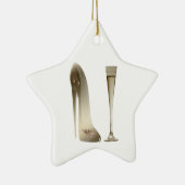 小剣の靴のハイヒールの芸術およびシャンペンフルート セラミックオーナメント (右)