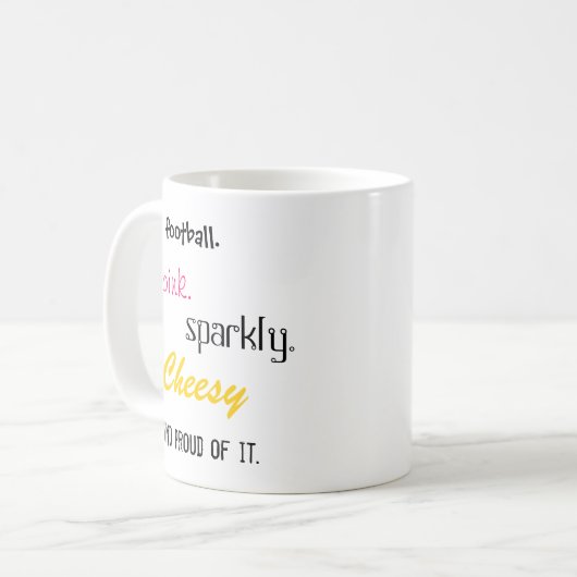 小剣ボールXLVのピンクのきらめく安っぽいマグ コーヒーマグカップ (正面左)