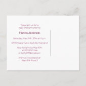 小動物赤ちゃんシャワー インビテーションポストカード (裏面)