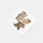 小包のナプキンを配達する人 スタンダードカクテルナプキン (角)