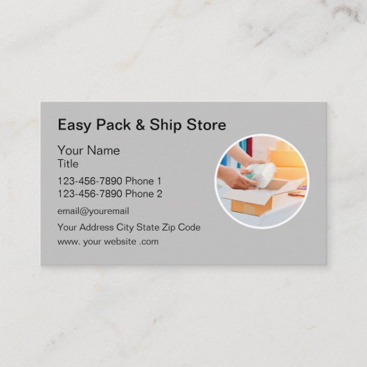 小包のロゴの梱包と出荷名刺 名刺 (正面)
