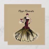 小包付きクリスマスファッションイラストレーション シーズンカード (正面/裏面)