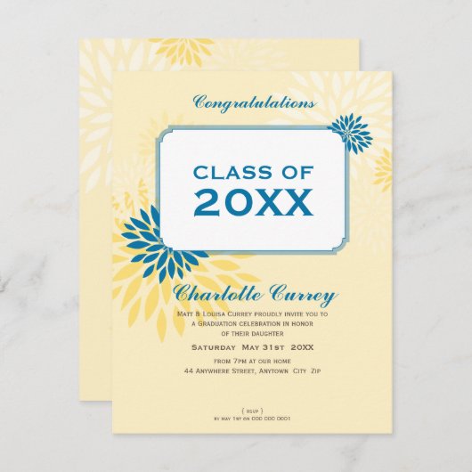 小卒業発表:: GRAD105 8 P 招待状 (正面/裏面)