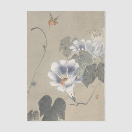 小原古邨によるヒルガオの2匹の昆虫 薄葉紙 (正面)