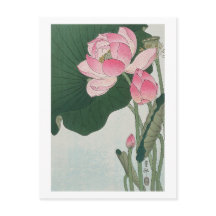 小原古邨による蓮の花の古典的イラスト