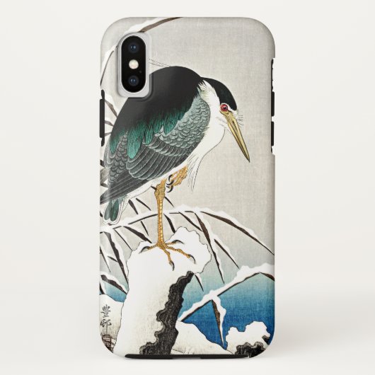 小原古邨による雪の中のサギの美術作品 Case-Mate iPhoneケース (裏面)