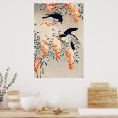 小原古邨の日本の冬の鳥の芸術 ポスター (キッチン)