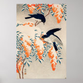 小原古邨の日本の冬の鳥の芸術 ポスター (正面)