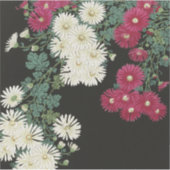 小原古邨の菊のヴィンテージアート シール (正面)