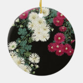 小原古邨の菊のヴィンテージアート セラミックオーナメント (裏面)
