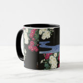 小原古邨の菊のヴィンテージアート マグカップ (正面左)