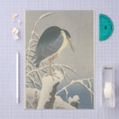 小原古邨の雪の中のサギ 薄葉紙 (クラフト)