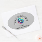 小国際的惑星の日。宇宙疑問に思物質 楕円形シール (封筒)