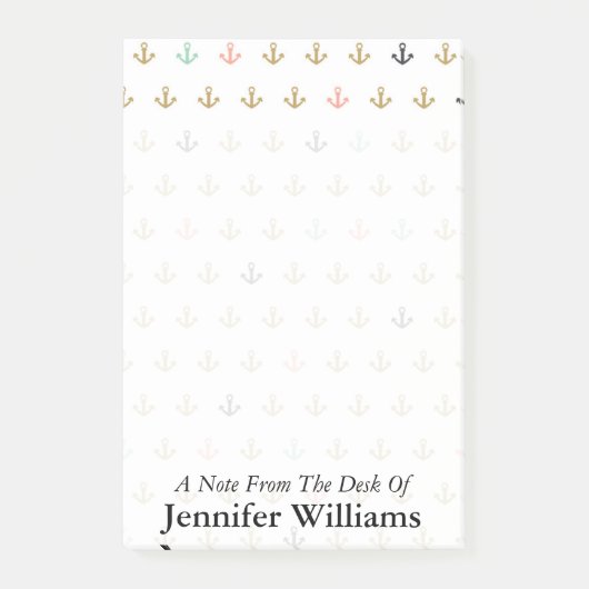 小型いかりパターン|はあなたの名前を加えます ポストイット (正面)