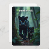 小型および大きな猫- Panther Pals – フラットカード (正面/裏面)