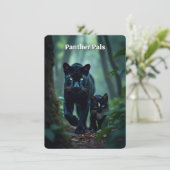 小型および大きな猫- Panther Pals – フラットカード (スタンド正面)
