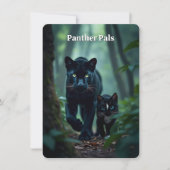 小型および大きな猫- Panther Pals – フラットカード (正面)