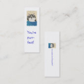 小型しおりカード、タキシード猫 スキニー名刺 (正面/裏面)